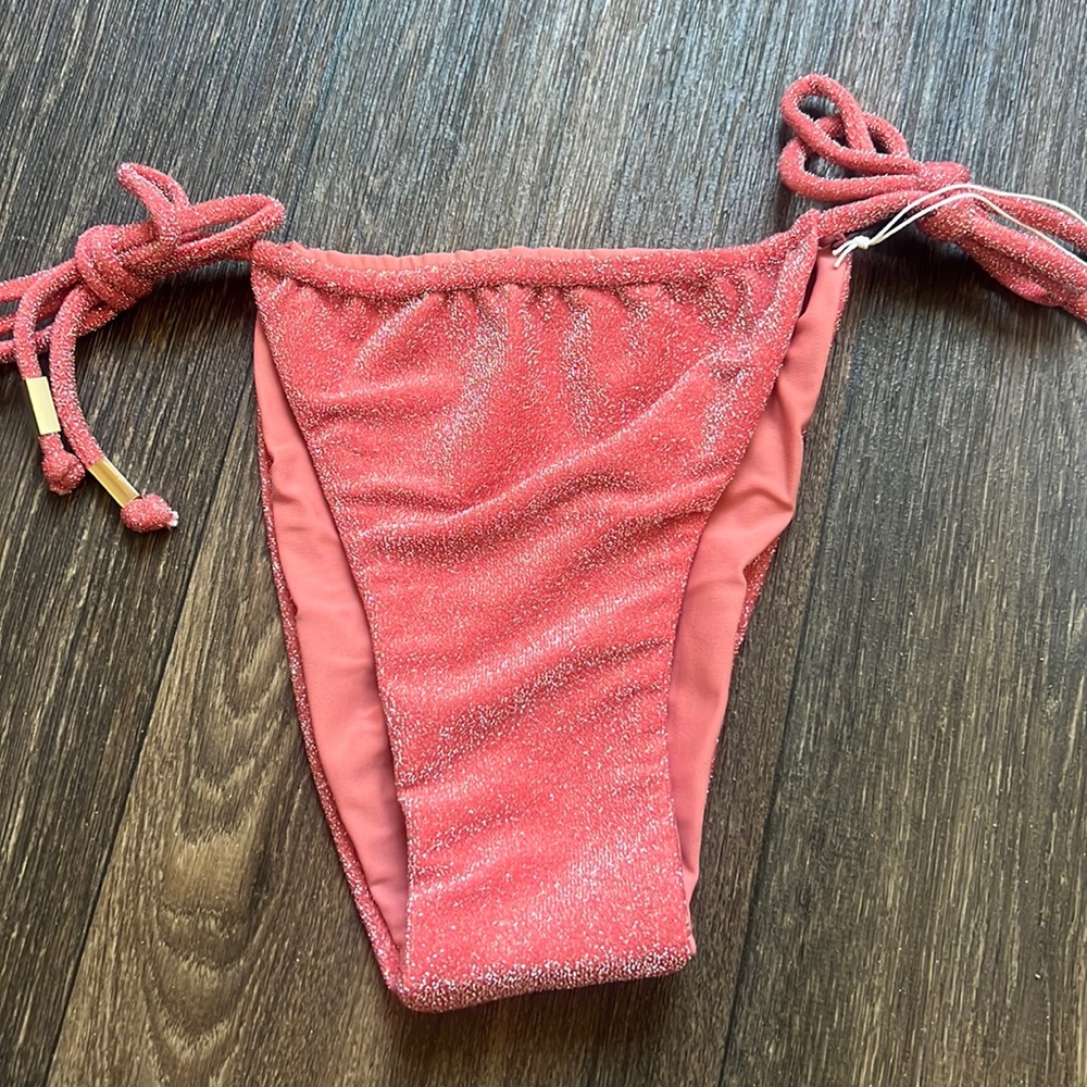 Juillet Swim THE Gemma BOTTOM IN Lurex Sparkle Orange